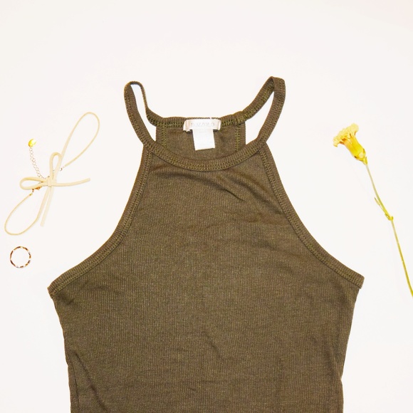 Tilly's Tops - tilly's | Ribbed Green Halter Top